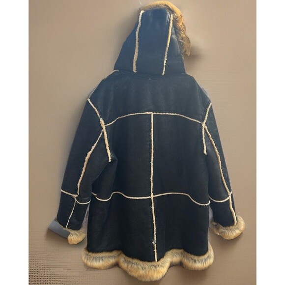 JORDAN CRAIG 4XL Shearling Faux Fur Suede Coat Jacket Brown Soft Oversize Retro - Picture 8 of 16